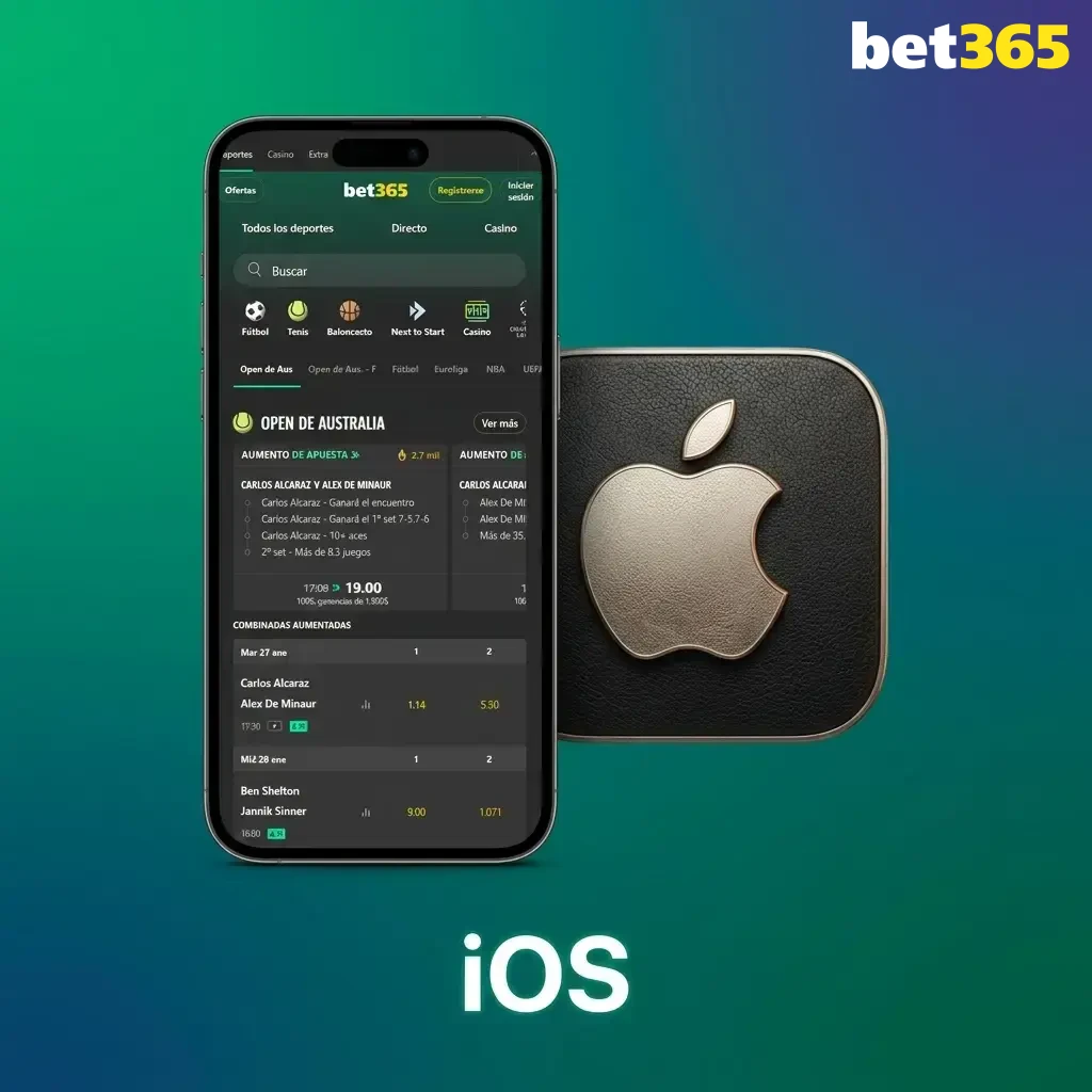 App Bet365 para iOS en iPhone y iPad con iOS 12.0 o superior, descarga desde App Store de Apple